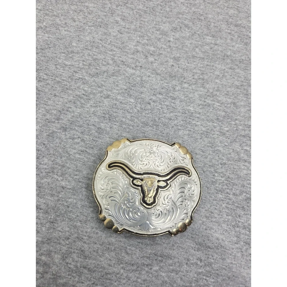 Vintage Montana Silversmiths Longhorn Rodeo Southwestern Belt Buckle Rare